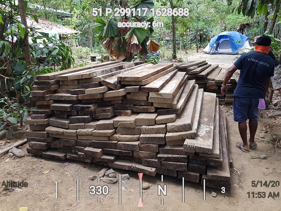 Inventory of confiscated lumber for donation as material for quarantine facilities, Photo courtesy of DENR PENRO Rizal TSD Ernesto Diso